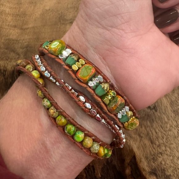 Boho Natural Stone Woven Bracelet - Picture 5 of 8